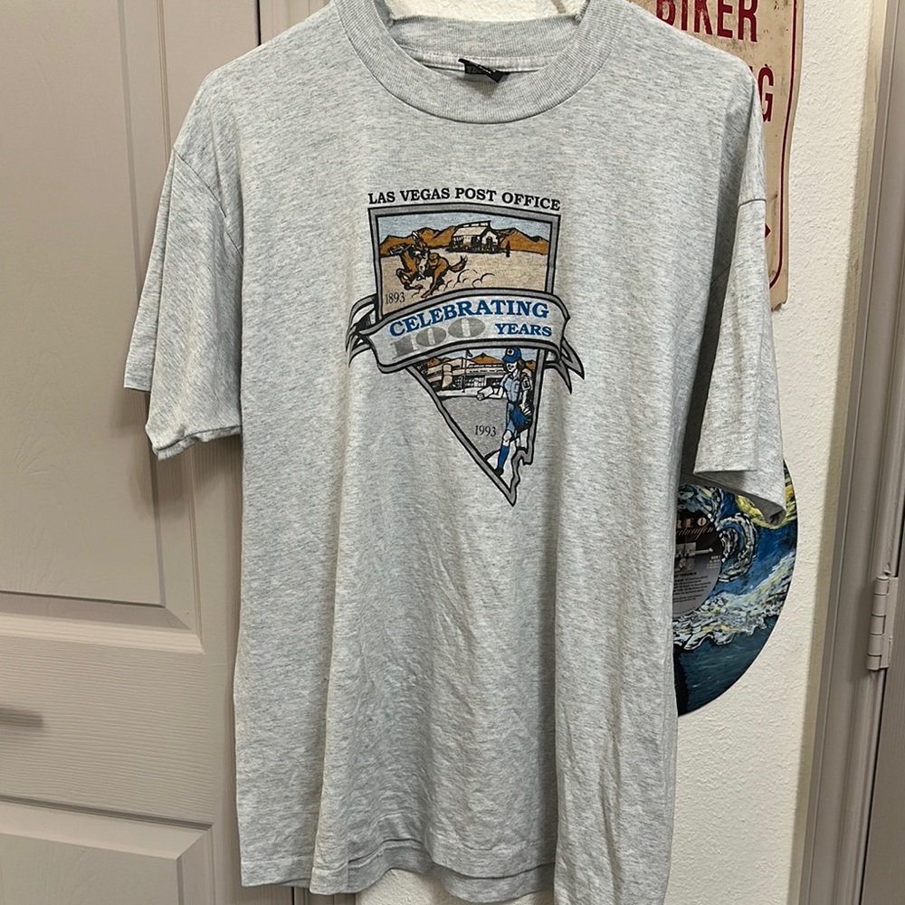 Las Vegas Post Office 100 Years Gray Graphic T-Shirt